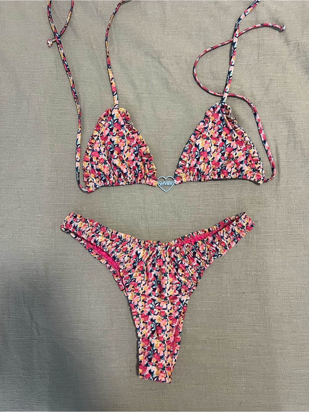 Strawberry Milk Mob bikini top and bottom